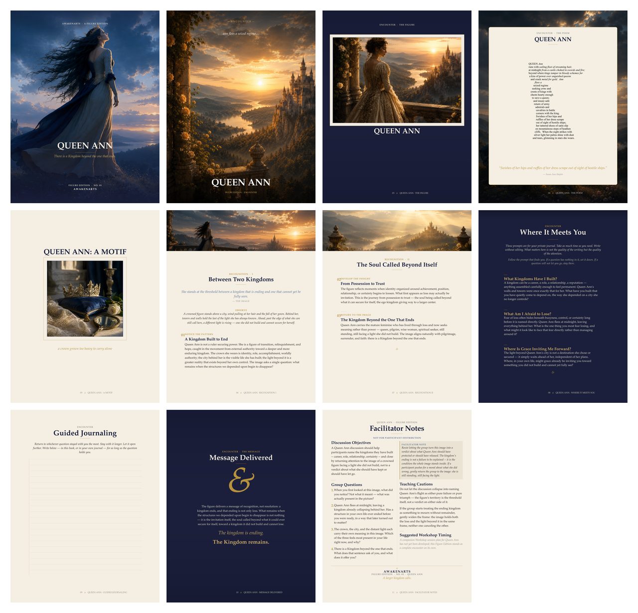 Contact sheet preview of all eleven pages of the Queen Ann Figure Edition