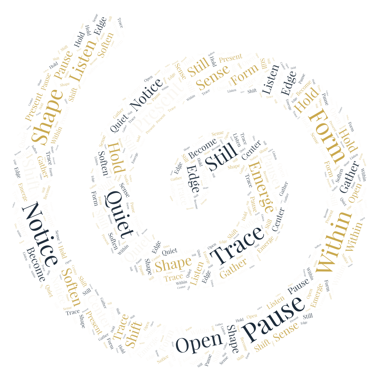 Word-Form Spiral — words arranged in a spiral form